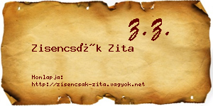 Zisencsák Zita névjegykártya